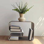 Minimalist Curved Metal Side Table — Functional & Sculptural Design