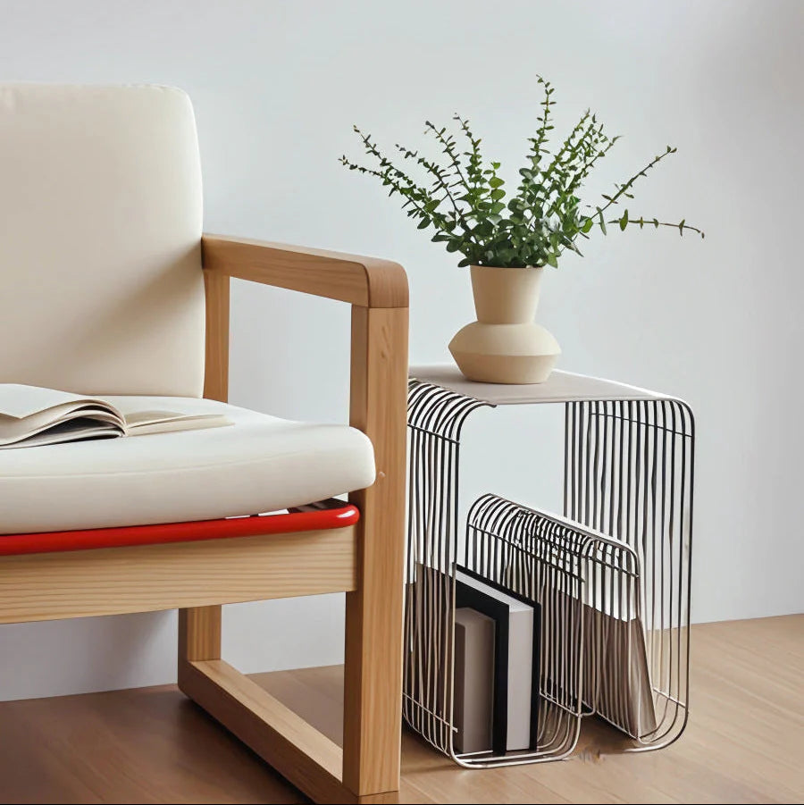 Minimalist Curved Metal Side Table — Functional & Sculptural Design