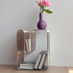Minimalist Curved Metal Side Table — Functional & Sculptural Design