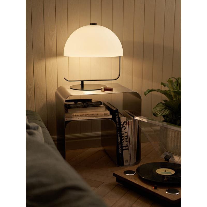 Stainless Steel Side Table – Nordic Minimalist C-Shaped End Table for Bedroom or Living Room