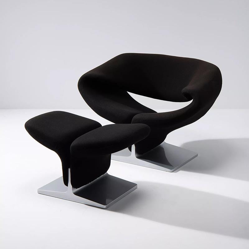 Eclipse Minimalist Lounge Chair–Italian Designer Fabric Armchair, Luxury Accent Chair for Modern Living Room.