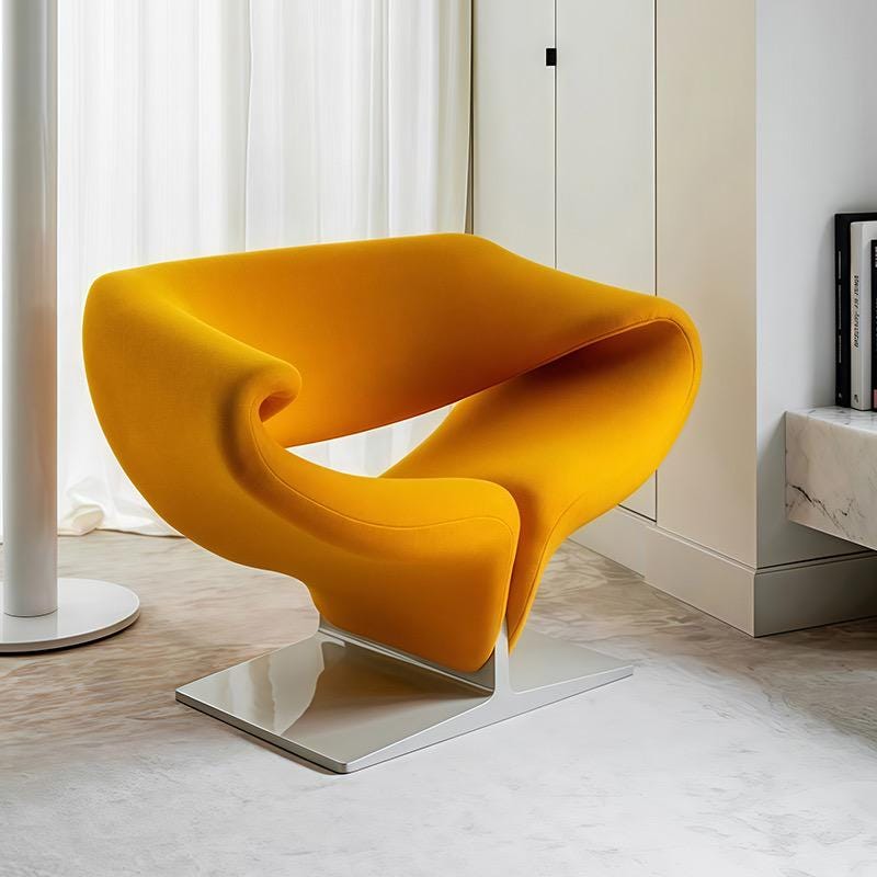 Eclipse Minimalist Lounge Chair–Italian Designer Fabric Armchair, Luxury Accent Chair for Modern Living Room.