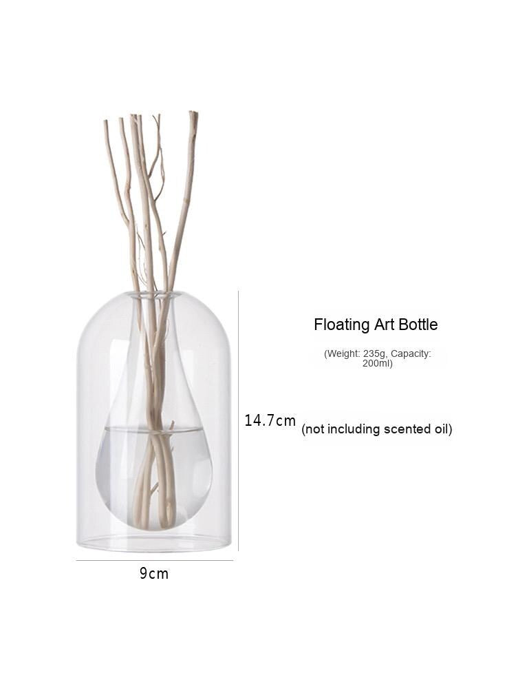 Minimalist Glass Aroma Diffuser Vase – Water Drop Crystal Design, Flameless Fragrance Holder, Modern Home Decoration