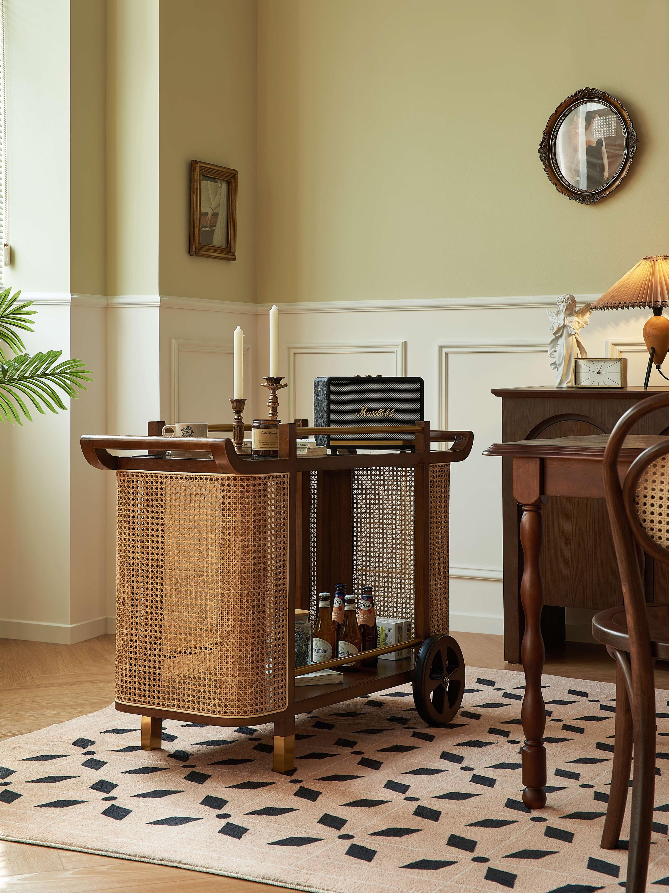 Retro Mobile Trolley Storage Table