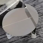 Minimalist Stainless Steel Coffee Table – Round Wabi-Sabi Modern Accent Side Table, Designer Sofa End Table, Nordic Style