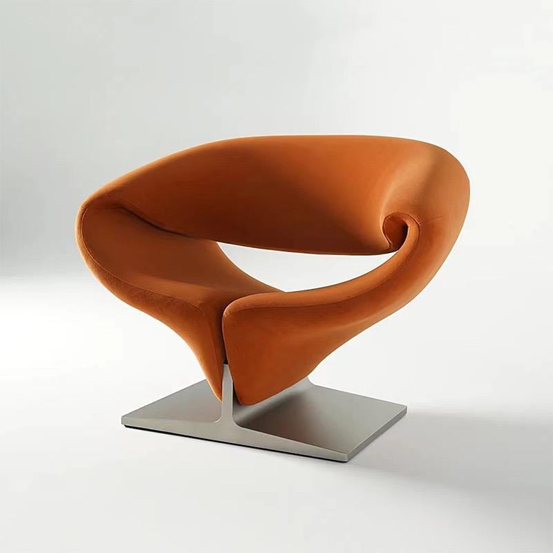 Eclipse Minimalist Lounge Chair–Italian Designer Fabric Armchair, Luxury Accent Chair for Modern Living Room.