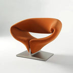 Eclipse Minimalist Lounge Chair–Italian Designer Fabric Armchair, Luxury Accent Chair for Modern Living Room.