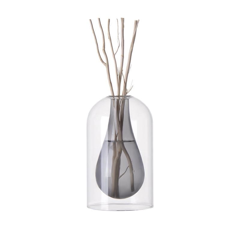 Minimalist Glass Aroma Diffuser Vase – Water Drop Crystal Design, Flameless Fragrance Holder, Modern Home Decoration