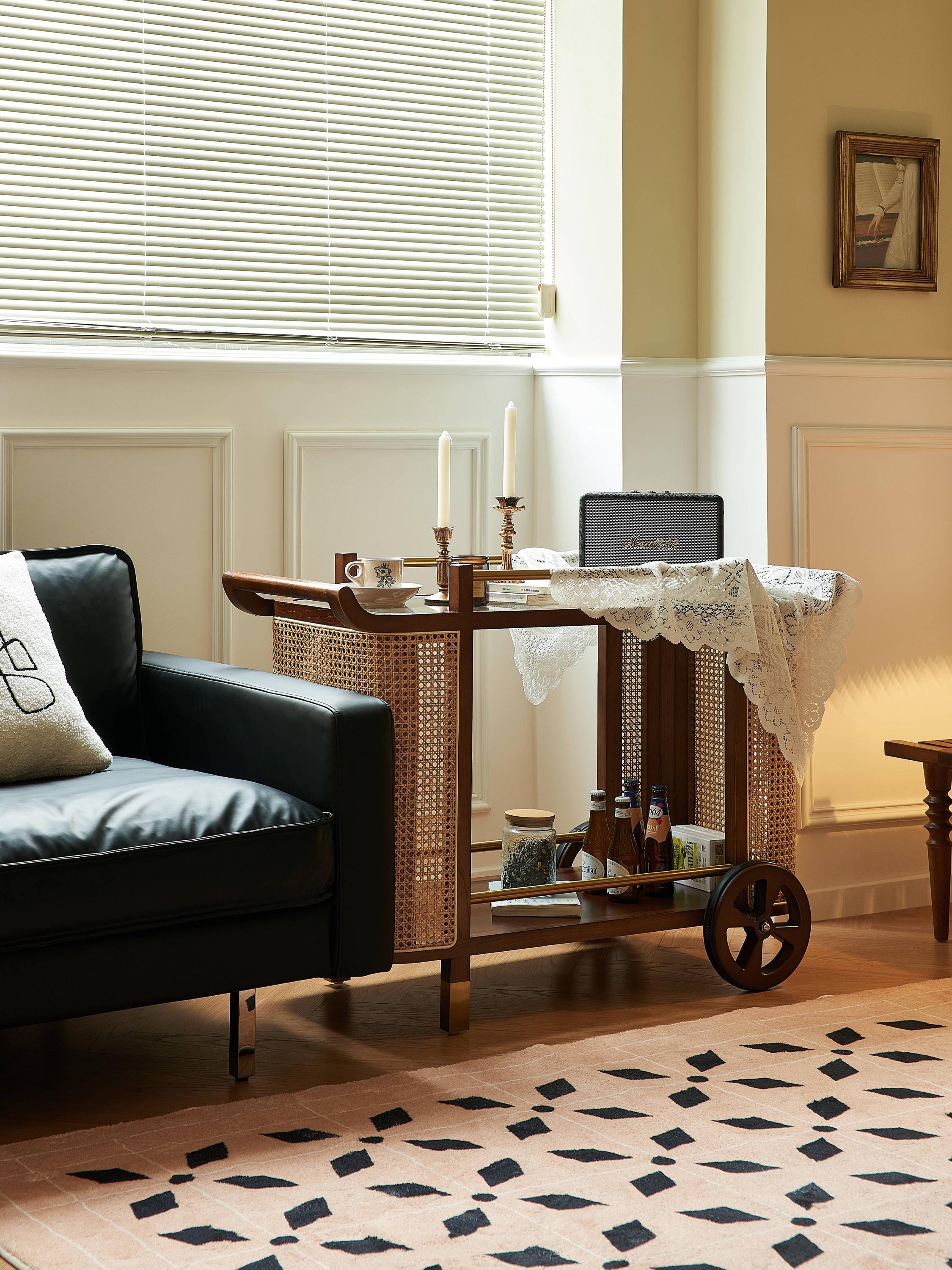 Retro Mobile Trolley Storage Table