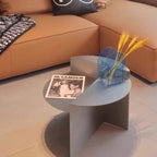 Minimalist Stainless Steel Coffee Table – Round Wabi-Sabi Modern Accent Side Table, Designer Sofa End Table, Nordic Style